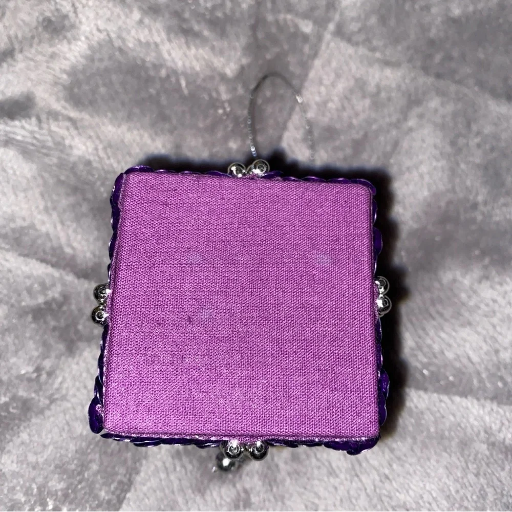 Purple Sequin‎ Jewelry Ring  Box / Christmas ornament
